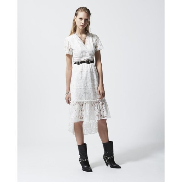 THE KOOPLES Light Long Dress with Lace Detailing - Picture 4 of 8